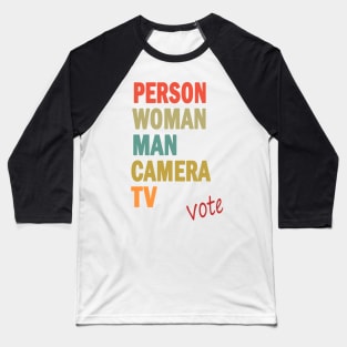 Person Woman Man Camera TV Baseball T-Shirt